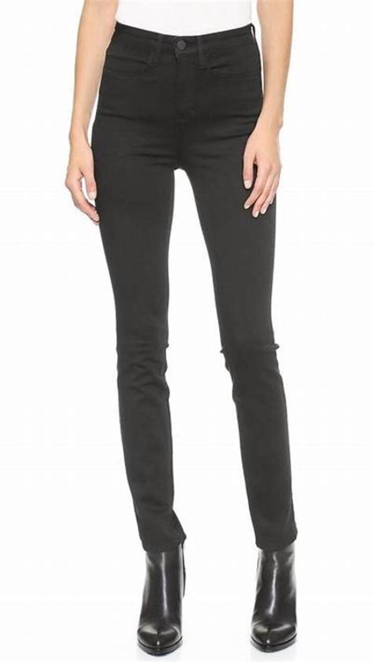 AYR Hi-Rise Skinny Jet Black Stretch Denim Jeans Size 27